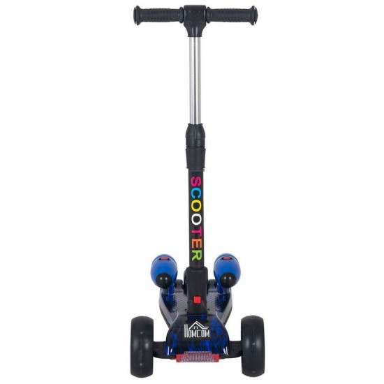 Reiten Kids 3-Wheel Kick Scooter with Lights, Music & Water Spray - Blue