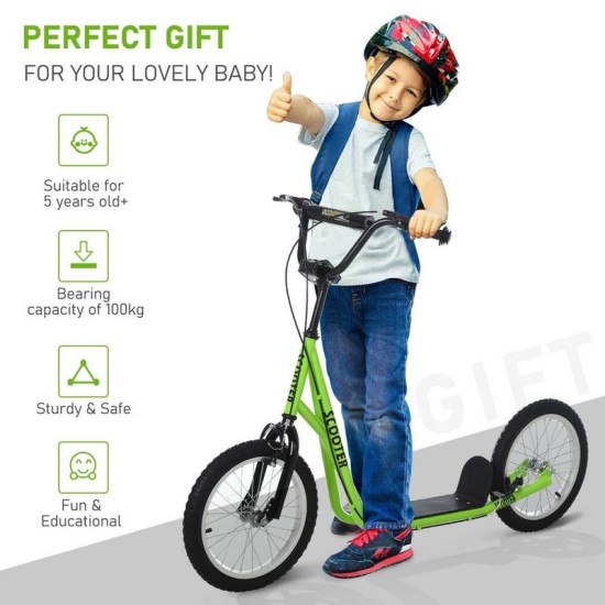 Reiten 90-96cm Kids Kick Scooter with Adjustable Handlebar - Green