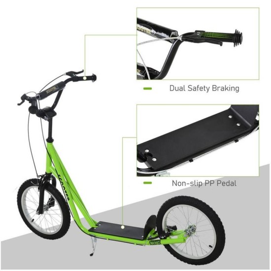 Reiten 90-96cm Kids Kick Scooter with Adjustable Handlebar - Green